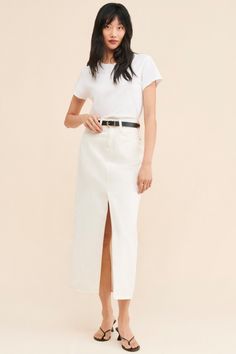 Rent Ankle Column Skirt from Nuuly. Pick 6 items for $98/month. Free shipping + returns. Column Skirt, Skirt Outfit, Levi Strauss, Skirt Outfits, Everyday Style, Everyday Fashion, Mix And Match, Apparel Accessories, Work Wear