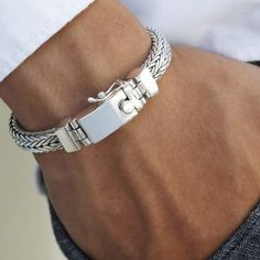 Mens Sterling Silver Bracelets, Big Bracelets, Men's Bracelets, Mens Bracelet Silver, Sterling Silver Mens, A Minor, Mens Jewelry Bracelet, Silver Man, Men's Jewelry