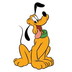 a cartoon dog with its mouth open and tongue out