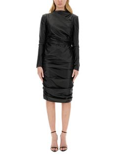 Composition: 100% Viscose, 92% Silk, 8% Elastane Tom Ford Women, Tom Ford Dress, Leather Midi Dress, Black Dresses Casual, Ruched Dress, Yoga Wear, Black Midi Dress, Dress Codes, Tom Ford