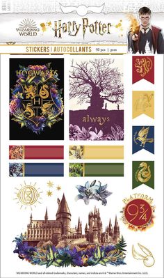 harry potter stickers are shown in this image