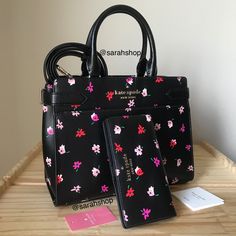 100% Authentic Kate Spade Staci Ditsy Buds Medium Satchel Comes With A Matching Wallet Black Multi And Gold Hardware Brand New With Tags 10.5” (Width) X 8.5” (Height) X 5” (Depth) Medium Size Handles Are 6” Drop Long Shoulder Strap Included Kate Spade Black Spring Bag, Kate Spade Black Bags For Spring, Designer Black Bags For Spring, Chic Kate Spade Bags With Floral Print, Elegant Kate Spade Bags With Floral Print, Elegant Kate Spade Floral Print Bags, Kate Spade Staci, Kate Spade Purse Black, Kate Spade Satchel