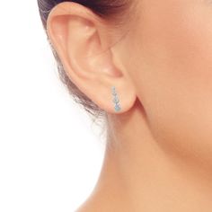 Just moments away from exquisite glamor, your life absolutely needs the sparkle and elegance that these unique diamond ear climber earrings provide! -Earrings are crafted of high quality, 14kt white gold -Enjoy free cleaning and inspection at any Day's location for life of these elegant diamond ear climbers -20 total diamonds are round cut, prong set, and weigh 1/2ct tw -Diamonds are certified to be ethically and responsibly sourced Day's is a proud sponsor of the Diamonds Do Good and Diamonds f Forevermark Diamonds, White Gold Diamond Earrings, Diamond Huggie Earrings, Dazzling Earrings, Gold Diamond Earrings, Unique Diamonds, White Gold Earrings, Diamond Hoop Earrings, Oval Diamond