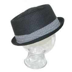 Straw hat in black or neutral. Porkpie Hat, Caps Hats, Straw, Hats, Fabric, Black