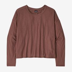 Patagonia Women's Long-Sleeved Mainstay Lightweight Top Versatile Relaxed Fit Long Sleeve Top For Everyday, Eco-friendly Relaxed Fit Top For Everyday, Organic Cotton Long Sleeve Tops For Fall, Long Sleeve Organic Cotton Tops For Fall, Patagonia Long Sleeve Cotton Tops, Comfortable Long Sleeve Brown Top, Oversized Long Sleeve Organic Cotton Tops, Organic Cotton Long Sleeve Tops For Layering, Cotton Long Sleeve Shirt