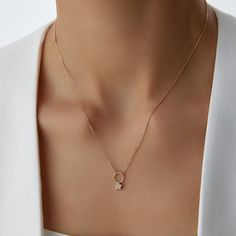 14K Solid Gold Minimal Star Necklace | Dainty Necklace Embrace celestial elegance with our 14K Solid Gold Minimal Star Necklace. This dainty necklace is a timeless piece, perfect for adding a touch of starry sophistication to any outfit. Features: Material: 14K Solid Gold Design: Minimalist star charm that exudes simplicity and grace Style: Dainty and elegant, suitable for everyday wear or layering Length: Adjustable chain for the perfect fit Why You'll Love It: Elegant Design: The delicate star charm adds a subtle sparkle to your neckline, making it a versatile accessory for any occasion. Premium Quality: Made from 14K solid gold, this necklace offers lasting beauty and durability. Versatile: Perfect for layering with other necklaces or wearing alone for a minimalist look. Perfect For: Gi Delicate 14k Gold Star Necklace, Elegant Star-shaped Necklace With Diamond Accents, Elegant Star-shaped White Gold Diamond Necklace, Elegant Star Shaped White Gold Diamond Necklace, Elegant White Gold Star Diamond Necklace, Elegant Star-shaped Clavicle Necklace, Elegant Round Pendant Jewelry With Star Charm, Elegant Rose Gold Star Necklace, Diamond Necklace With Star Charm As Gift