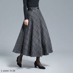 Black Winter Skirt, Midi Wool Skirt, A Line Midi Skirt, Woman Skirt, Skirt Wool, Tailored Clothes, Handmade Skirts, Wool Clothing, Winter Skirt