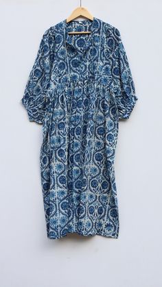 "Feel beautiful throughout your days wearing our block print dress, made from soft cotton gauze. The material drapes so beautifully, Perfect for travel, lunch dates or an effortless dress to pop over your swimmers. Material ~ 100% Cotton gauze. Care ~ Gentle hand wash. Air dry in shade. Made ~ India OUR SIZE GUIDE Please use the following measurements and information as a guide to find the best fit for you so you can flow effortlessly in BABITATEX. MEASUREMENT PREFERENCE Size Chart in Inches:- S Matching Cotton Maxi Dresses, Affordable Cotton Mini Dress For Party, Find The Perfect Dress, Cotton Block Print Relaxed Fit Dress, Indigo Cotton Dress With Floral Print, Patterned Block Print Cotton Dress, Luxury Blue Cotton Dress, Blue Block Print Maxi Dress, Luxury Indigo Cotton Dress