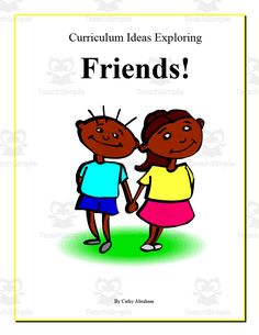 an image of two children holding hands with the words,'friends'in front of them