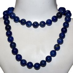 This is estate lapis lazuli beads necklace.. These types of necklaces are so much in demand that you have to be in the waiting list for many days in order to get hold of one. Blue Lapis Lazuli Necklace With Large Beads, Blue Lapis Lazuli Jewelry With Large Beads, Lapis Lazuli Beaded Necklaces With Large Beads As Gift, Lapis Lazuli Beaded Necklace With Large Beads For Gift, Round Lapis Lazuli Beads With Natural Stones, Royal Blue Lapis Lazuli Necklaces With Round Beads, Lapis Lazuli Beads With Natural Stones, Sodalite Gemstone Beads Necklaces, Royal Blue Lapis Lazuli Necklace With Round Beads