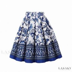 Lasaky - Chic Floral Print Casual Party Midi Skirt Long Pleated Skirt For Summer Party, Spring Party Lined Maxi Skirt, Summer Party Flared Skirt, Spring Party Pleated Maxi Skirt, Summer Party Pleated Midi Skirt, Summer Party Midi Pleated Skirt, White Pleated Skirt For Summer Party, Long Summer Party Skirt, Summer Party Long Skirt