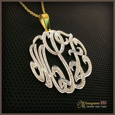 "Our Cutoff Date for Christmas delivery is Sunday Dec. 13, 2020 All Order placed after this date will be completed for mid January delivery. Orders submitted by December 18, 2017 will receive FREE SHIPPING UPGRADE for a Christmas Delivery This Personalized monogram necklace is 1.25 inch in diameter and about 0.75mm thick, made of solid sterling silver and Electroplated in two tone finish of 18kt. Yellow gold and White Rhodium Plating. Pendant suspends from a cable Link chain with 3 choices of le Luxury White Monogram Jewelry, Customizable Silver Jewelry For Christmas, Luxury Silver Monogram Necklace, Luxury Monogram Silver Necklace, Custom Silver Necklaces For Anniversary, Elegant Monogram Jewelry For Anniversary Gift, Elegant Monogram Jewelry For Anniversary, Luxury Silver Custom Necklace For Personalized Gift, Customized Silver Jewelry For Christmas