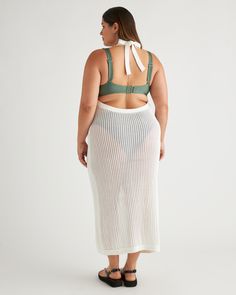 Our breezy open-knit cover-up is made with 100% organic cotton. It is easy enough to throw over your swimsuit and chic enough for a day of sightseeing or an afternoon at the beach. With a halter-top fit that’s relaxed, but still flattering, it’s the perfect complement to your favorite swimwear.  | Quince | Women's Open-Knit Cover-Up Maxi Dress in White, Size XS, Organic Cotton Sleeveless Beachwear Cover-up For Loungewear, Open Knit Poolside Cover-up For Vacation, Open Knit Cover-up For Poolside Vacation, Chic Beach Season Cover-up For Warm Weather, Beachy Open Knit Cover-up For Poolside, White Knit Beachwear Cover-up, Chic Knit Beach Cover-up, Open Knit Cover-up For Vacation Day Out, Vacation Open Knit Cover-up For Day Out