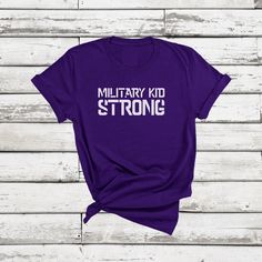 Purple up in April to show your support of Month of the Military Child! It's easy to show love for Military Kids in this purple shirt. You may also be interested in --> https://www.etsy.com/shop/hellomurphy/?search_query=military >>IMPORTANT NOTES<< Please contact me within 7 days of order receipt if there are any print issues. >>PRODUCT FEATURES<< This premium shirt feels soft and lightweight, with just the right amount of stretch. The unisex cut is flattering for both men and women. Please con Purple Cotton Graphic Tee Shirt, Purple Crew Neck Shirt With Screen Print, Purple Cotton T-shirt With Letter Print, Purple Graphic Tee With Screen Print, Purple Casual Top For Awareness Events, Casual Purple Top For Awareness Events, Purple Short Sleeve Shirt With Letter Print, Purple Crew Neck Top With Name Print, Purple Short Sleeve T-shirt With Text Print