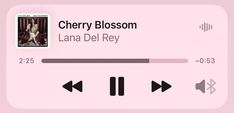 an mp3 player with the words cherry blossom and lana del rey on it's side