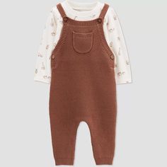 Carter's Just One You®️ Baby Boys' Safari Top & Overalls Set - Brown : Target Knit Overalls, Safari Shirt, Animal Tshirt, Holidays Thanksgiving, Brown Sweater, Pumpkin Patch, Shirt Outfit