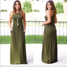 Olive Green Women Tank Pleated Boho Casual Plain Dress Fits True To Size S 4:6 M 8/10 L 12/14 Casual Khaki Maxi Dress For Vacation, Casual Khaki Maxi Dress, Summer Fitted Khaki Maxi Dress, Fitted Khaki Maxi Dress For Summer, Fitted Khaki Maxi Dress, Khaki Maxi Length Summer Dress, Long Dress Casual Summer, Plain Dress Casual, Plain Vest