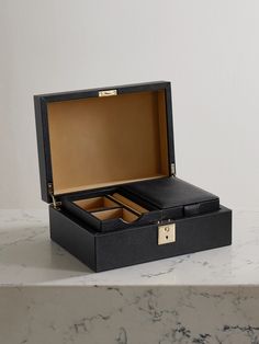 You've amassed the beautiful jewelry, now all you need is Smythson's box to protect your precious possessions. Handmade from textured-leather, it unlocks to reveal a soft nubuck lining and has a removable travel tray. Jewellery Box Designs, Travel Tray, Beauty Calendar, Box Designs, Leather Jewelry Box, Fancy Jewellery, Fine Watches, Jewelry Case, Printed Bags