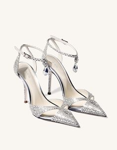 Haidi Artificial Crystal Pumps - Silver - JW PEI Crystal Pumps, Jw Pei, Silver Pumps, Leather Silver, Party Shoes, Leather Pumps, Silver Hardware, Pumps Heels, Vegan Leather