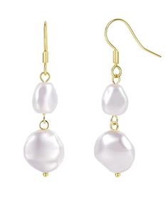 PRICES MAY VARY. 【Safe Material】These pearl earrings are made of high-quality copper plated with 18k gold. Lead-free, nickel-free and hypoallergenic, friendly to sensitive ears. 【Exquisite Design】The pearl earrings tassels length 2", small pearl diameter 0.3", irregular pearl diameter 0.4". The classic drop earring design makes these baroque pearl earrings sway when hanging, adding loveliness and beauty to you. 【Suitable Occasions】Pearl earrings are suitable for various occasions. Such as birthd Dainty Wedding, Wedding Jewelry For Bride, Pearl Dangle Earrings, Baroque Pearl Earrings, Pearl Earrings Dangle, Bride Jewellery, Drop Earring, Copper Plated, Brides And Bridesmaids