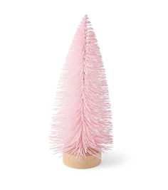 a pink christmas tree on a white background