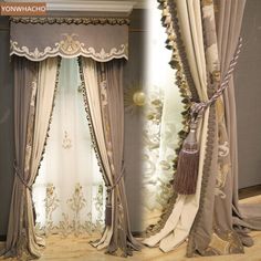 the curtains in this room are very elegant