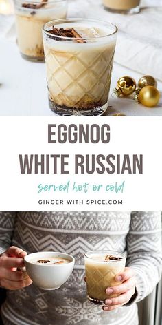 eggnog white russian served in small cups