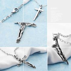 Catholic Jesus Cross Pendant Titanium Crucifix Necklace for Men Metal Crucifix Cross Necklace As Gift, Metal Crucifix Cross Necklace Gift, Metal Crucifix Cross Necklace For Gift, Silver Stainless Steel Cross Jewelry, Stainless Steel Crucifix Cross Necklace As Gift, White Gold Stainless Steel Crucifix Necklace, White Gold Stainless Steel Crucifix Necklaces, Silver Stainless Steel Crucifix Jewelry, Silver Crucifix Stainless Steel Jewelry