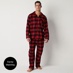 Get prepped for family holiday photos wearing this men's classic buffalo check pajama set by North Pole Trading Co. Crafted from super soft fleece, it includes a long-sleeve pajama shirt with a notch collar and button-front closure, plus a pair of drawstring pants. # Pieces In Set: 21st Piece Description: Top1st Piece Collar: Notch Collar1st Piece Pockets: 1 Chest Slip Pocket(s)1st Piece Apparel Length: 30 Inches1st Piece Fabric: Flannel1st Piece Fiber Content: 100% Cotton1st Piece Care: Tumble Buffalo Plaid Pattern, Family Holiday Photos, Christmas Pjs, Matching Family Pajamas, Mens Flannel, Notch Collar, Family Pajamas, Pajama Shirt, Buffalo Check