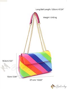 Bird in Bag - Small Womens Shoulder Bag with Color Block and Chain Accents Trendy Colorful Party Bags, Trendy Multicolor Shoulder Bag With Chain Strap, Multicolor Bags With Chain Strap For Daily Use, Chic Multicolor Shoulder Bag With Chain Strap, Chain Pattern, Writing Numbers, First Contact, Diy Supplies, Bird In Bag