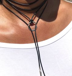 Black Choker Black Leather Choker Choker Necklace Circle - Etsy UK Spike Choker, Necklace Tie, Diy Choker, Lariat Style Necklace, Black Leather Choker, Goth Choker, Pearl Lariat Necklace, Necklace Circle, Triple Wrap Bracelet