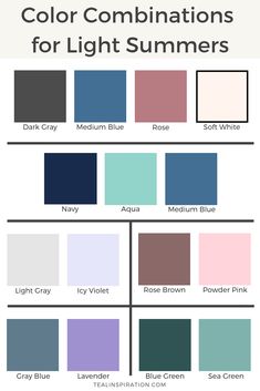 Light Summer Classic Style, Light Summer Color Palette Outfits For Fall, Cool Light Summer Palette, Outfits For Light Summer Palette, Cool And Delicate Color Palette, Color Guru Calm Summer, Light Summer Style Outfit, Light Summer Best Colors