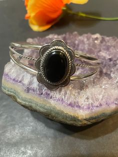 "* 13x18mm  Stone and 6\" Onyx Bracelet Cuff  * Opening gap 1\" to 1 1/4\" *Cuff 6\" end to end . Opening 1\"-1 1/4\" Will fit wrist 7 to 7 1/2\" perfect. * If you have smaller wrist I can make it shorter for you *Sterling Silver  *Free Shipping  *Handcrafted In USA *Jewelry ship in Gift box  * 24 grams bracelet  All components are solid .925 silver.  Thank You For Your Looking ,And Check Out More Items In My Etsy Shop For More Great Deals, Also We Add More Jewelry To Etsy Shop Regularly  https: Classic Adjustable Jewelry With Black Enamel, Classic Black Cuff Bracelet In Bangle Style, Classic Black Cuff Bracelet Bangle, Black Polished Cuff Bracelet For Formal Occasions, Formal Black Cuff Bracelet With Polished Finish, Black Cuff Bracelets For Formal Occasions, Formal Black Polished Cuff Bracelet, Adjustable Black Cuff Bracelet With Polished Finish, Black Sterling Silver Bangle