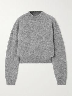 Jacquemus' sweater is part of the label's 'Les Classiques' collection that's filled with core wardrobe staples. It's intarsia-knitted from soft, slightly fluffy alpaca-blend enriched with a touch of wool, and has contrasting logo lettering across the back. Complement the cropped hem with high-rise pants. Snug Wool Sweater For Fall, Wool Cropped Sweater For Winter Workwear, Zara Knitwear, Core Wardrobe, Knit Alpaca, Sport Swimwear, 가을 패션, Clothes Collection, Everyday Wardrobe