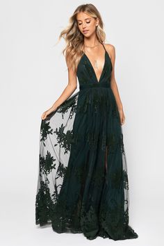 Analise Plunging Floral Maxi Dress in Blush - $69 | Tobi US Wine Maxi Dress, Emerald Green Prom Dress, Formal Lace Dress, Prom Dress Inspo, Green Formal Dresses, White Floral Maxi Dress, Green Lace Dresses, Lace Formal Dress, Lace Overlay Dress