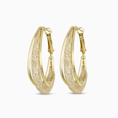 The Majestic Mesh Hoop Earrings are a luxurious take on the classic hoop earring.  These earrings boast a unique mesh design for an edgy, yet sophisticated look. Now available in gold and silver. Layer them with your favorite pieces in our collection for a gorgeous style. Premium Materials - Made from authentic gemston Gold-tone Metal Hoop Earrings For Evening, Gold-tone Hoop Earrings For Evening, Chic Metal Hoop Earrings For Evening, Chic Metal Wrap Earrings For Party, Trendy Evening Hoop Earrings For Pierced Ears, Gold Hoop Earrings For Party, Chic Party Wrap Earrings In Metal, Gold Metal Wrap Earrings For Party, Gold Metal Hoop Earrings For Evening