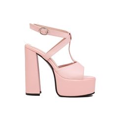 Shop Women's Pink 14.5cm T Strap Platform Sandals Dance Heel Shoes color Pink for Anniversary, Going out with worldwide Free shipping & Free return. Chic T-strap Sandals With Platform And Ankle Strap, Pink Wedge Sandals For Party, Pink Closed Toe Glamorous Sandals, Elegant Pink Wedge Sandals For Parties, Glamorous Pink Closed Toe Sandals, Pink Platform Block Heels With Open Toe, Party T-strap Sandals With Heel Strap And Round Toe, Pink Platform Heels With Open Toe, Pink Open Toe Platform Block Heels