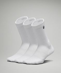 Women's Daily Stride Ribbed Comfort Crew Socks *3 Pack | Women's Socks | lululemon Work Yoga, Women's Socks, Dress Bra, Lululemon Women, Back Women, Cool Socks, Business Casual Outfits, The Little Things, Travel Outfit