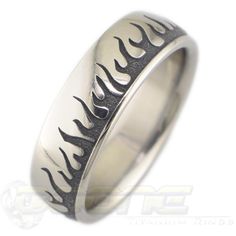 flames design laser engraved into titanium ring Unique Design, Gemstone Rings, Rings For Men, Unique Designs, Wedding Rings, Engagement Rings, Gemstones, Ring, Design