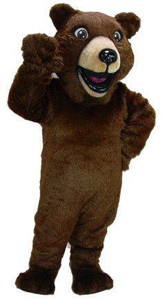 41032 Happy Grizzly Mascot Costume Teddy Bear Costume, Bear Mascot, Bear Costume, Mascot Design, Grizzly Bear, Natural Latex, Pretty Eyes, Forest Animals, Brown Bear