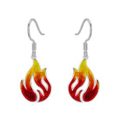 PRICES MAY VARY. 【Design Inspiration】❁❁ We designed a reddish-yellow flame, it is the symbolic of illumination and enlightenment, spirituality and warm. Hope you can feel warm and the power of life by this flame fire Earrings. 【Safe Material】 ❁❁ Chains: 925 Sterling Silver, a right thickness, is strong and not easy to break, cool and comfortable. Pendant: 925 Sterling Silver + Epoxy. 100% nickel-free, lead-free, cadmium-free. Not contain any allergic element. 【Package Including】❁❁ Earrings: (13. Flame Accessories, Flame Necklace, Flame Earrings, Fire Earrings, Fire Nation, Branded Gifts, Drop Dangle Earrings, Exquisite Jewelry, Jewelry Branding