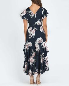 F00115313-104 Chic Spring V-neck Wrap Dress, Chic Floral Print V-neck Dress For Brunch, Chic V-neck Wrap Dress For Day Out, Chic Flowy V-neck Wrap Dress, Chic Flowy V-neck Dress With Floral Print, Fitted Asymmetrical V-neck Dress For Date Night, Chic V-neck Wrap Dress With Ruffles, Chic Wrap Dress With V-neck And Ruffles, Chic Midi Dress With Surplice Neckline For Brunch