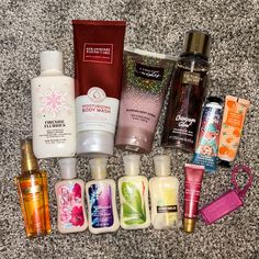 The First Three Items On The Top Row Body Lotion Wash And Scrub Are Brand New. Bundle Includes: Perfume, Hand Cream, Body Wash Lotion And Scrub, Hand Lotion, Lip Gloss, Hand Sanitizer Holder Amber Romance, Pink Chiffon, Secret Wonderland, Deep Aqua, Lemon, Strawberry Pound Cake, A Thousand Wishes, Fireside Flurries, Champagne Glow, Merry Cookie, Peach Diy Hygiene, Fun Beauty Products, Amber Romance, Strawberry Pound Cake, A Thousand Wishes, Fav Products, Bath N Body Works, Sanitizer Holder, Pound Cake With Strawberries