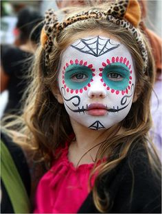 Sugar Skull Face Paint, Skull Face Paint, Den Mrtvých, Sugar Skull Face, Dead Makeup, Halloween Fest