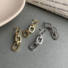 Chain Link Earrings – Ringified Jewelry Paperclip Earrings, Hop Earrings, Chain Link Earrings, Shiny Earrings, Unicorn Jewelry, Punk Earrings, Gold Link Chain, Link Earrings, Meaningful Jewelry