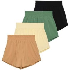 Experience the ultimate in comfort and style with our 4 Pack of Women's High Waisted Athletic Shorts. These versatile shorts are perfect for a variety of activities, including workouts, yoga, athletic training, running, gym sessions, hiking, and casual summer wear. Designed with a 2.5-inch inseam and a quick-dry liner underneath, they ensure you stay cool and comfortable during your most intense activities. Available in trendy colors like yellow, black, white, and gray, these shorts are perfect Workouts Yoga, Womens Athletic Shorts, Casual Summer Wear, Bottom Workout, Training Running, Athletic Training, Trendy Colors, Womens Activewear, Running Shorts