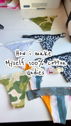 Stop buying crappy undies and make yourself 100% cotton underwear yourself for cheaper!!! #sewing Sewing Cotton Clothes, 100% Cotton Undies, Sewing Underware Tutorials, Cute Beginner Sewing Projects, Sewing Essentials For Beginners, Simple Beginner Sewing Projects, Simple Sewing Patterns For Beginners, Diy Chest Binder, Practical Sewing Projects