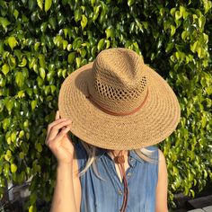 Straw hat Wide Brim Hat with Chin Cord Boater hat, hiking hat, fashion hat, UPF 50+ Woven straw cowboy hat with concho. 100% straw Adjustable inner drawstring Brim: 4.5 in.   FUR FELT HATS OR WOOL HAT  ] ●  to dust off, use a soft brush. Gently brush, working your way around in a counter-clockwise direction. ●  Steam it to shape if necessary    FUR FELT HATS OR WOOL HAT  ] ●  to dust off, use a soft brush. Gently brush, working your way around in a counter-clockwise direction. ●  Steam it to shape if necessary  [ STRAW HATS ] ●  Spot cleans the brim only using a soft cloth and cold water then allows it to naturally dry. ●  Steam your hat to reshape, if necessary.  [ SUEDE LEATHER HATS] ●  It's best to treat it with a spray-on suede and nubuck protector as soon as you get your hat. ●  Use a Adjustable Wide Brim Panama Hat With Uv Protection, Beach Season Visor Hats For Warm Weather, Summer Brimmed Panama Hat For Outdoor, Summer Visor Panama Hat For Travel, Visor Panama Hat For Beach Season Vacation, Panama Visor Hat For Beach Season Vacation, Summer Panama Visor Hat For Travel, Beach Season Warm Weather Visor Hat, Beach Season Visor Panama Hat For Vacation