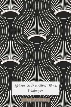 an art deco black and white wallpaper