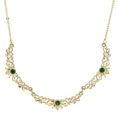 Downton Abbey Vintage Inspired Necklace-Beautiful Belle Epoque Emerald Drop Necklace-17510 - Blanche's Place Gold Emerald Necklace, Edwardian Necklace, Belle Epoch, Emerald Necklace Pendant, Cameo Pendant Necklace, Vintage Inspired Earrings, Necklace Emerald, 1928 Jewelry, 16 Inch Necklace